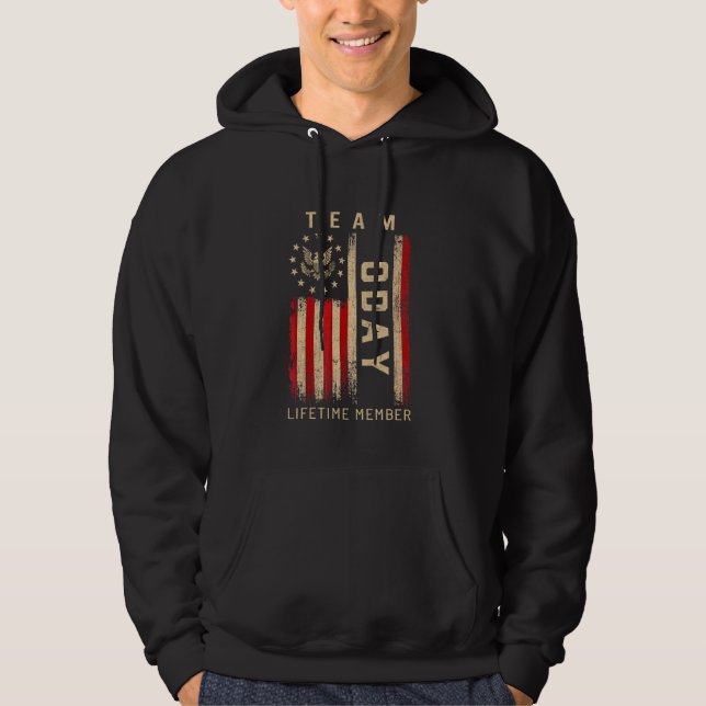 Team ODAY Lifetime Member American Flag Hoodie (Front)