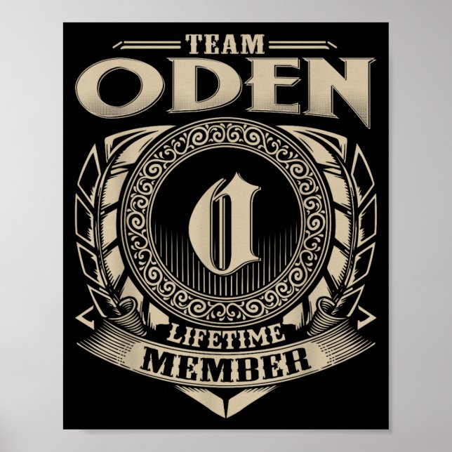 Team Oden Lifetime Member Funny Oden Family Name V Poster (Front)