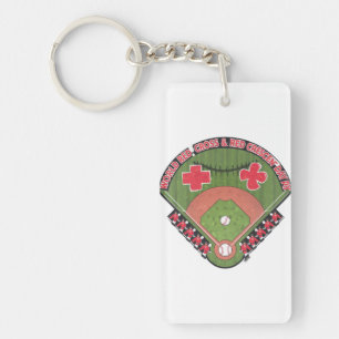 Team of Medical Baseball Players Keychain