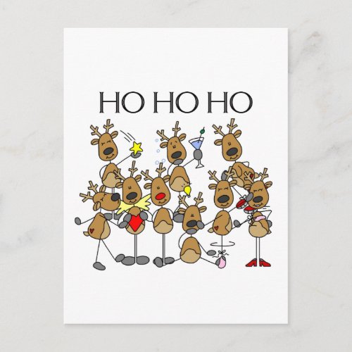 Team of Reindeer Tshirts and Gifts Holiday Postcard