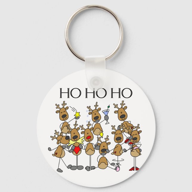 Team of Reindeer Tshirts and Gifts Keychain (Front)