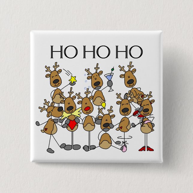 Team of Reindeer Tshirts and Gifts Pinback Button (Front)