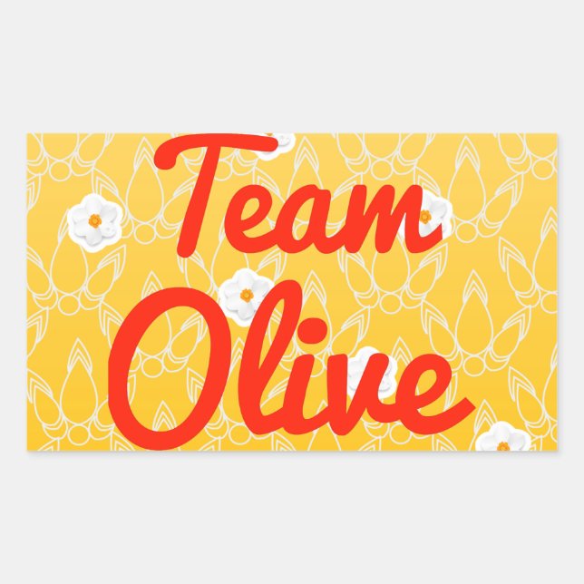 Team Olive Rectangular Sticker (Front)