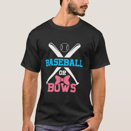 Team Or Team Baseballs Or Bows Gender Reveal T_Shirt