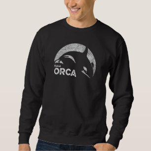 Team Orca Killer Whale Distressed Design Sweatshirt