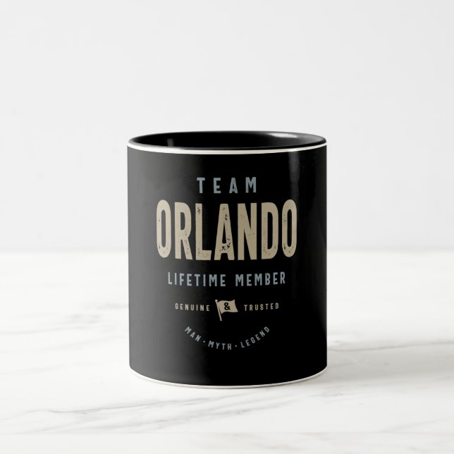 Team Orlando Lifetime Member Personalized Name Two-Tone Coffee Mug (Center)