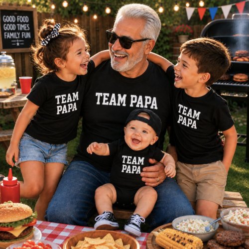 Team Papa Matching Baby Fathers Day Gift  Bodysuit