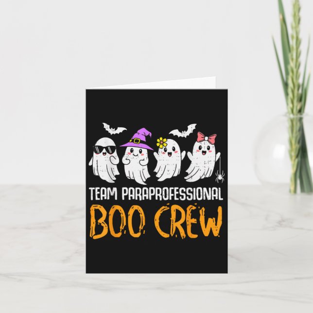 Team Paraprofessional Boo Crew Ghost Halloween Par Card (Front)