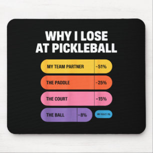 Team partner fault pickleball paddle court humor mouse pad