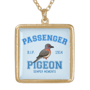 Team Passenger Pigeon Gold Plated Necklace