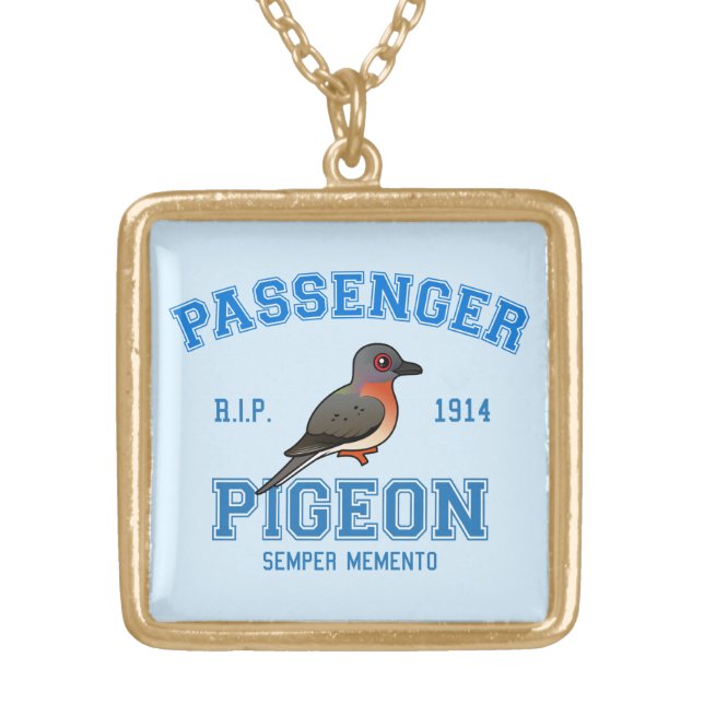 Team Passenger Pigeon Gold Plated Necklace (Front)