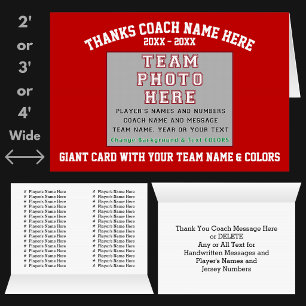 Team Photo, All Player's Names GIANT Coach Cards