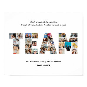 Team Photo Collage Colleague Farewell Party Poster