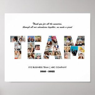 Team Photo Collage Colleague Farewell Party Poster