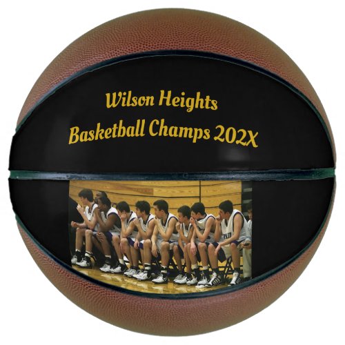 Team Photo Custom Text School Champions Basketball