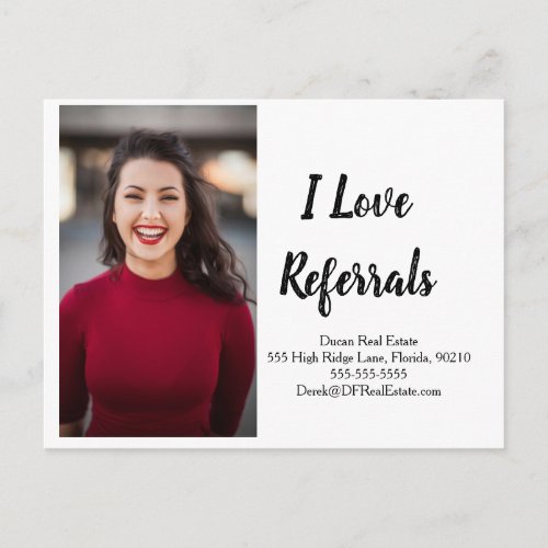 team photo referral real estate marketing sell po postcard