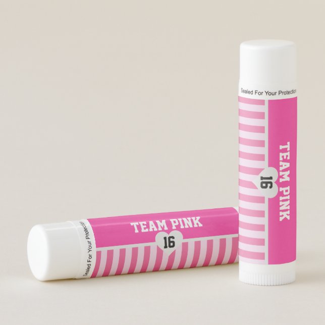 Team Pink Bride Birthday Bridal Shower Party Lip Balm (Front)