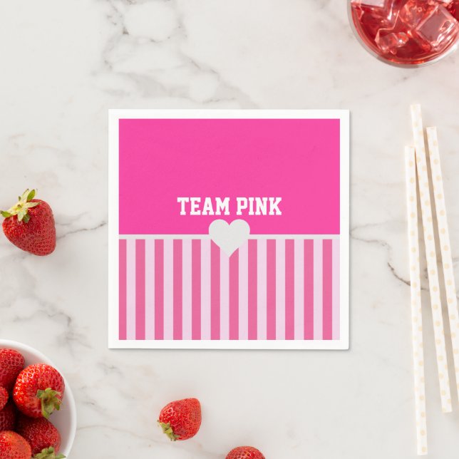 Team Pink Bride & Bridesmaids Bridal Shower Party Napkins (Insitu)