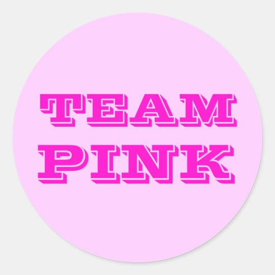 Team Pink Classic Round Sticker | Zazzle.com