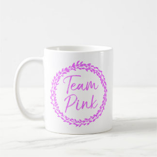Team Pink Cute Flower Gender Reveal Party Women Coffee Mug