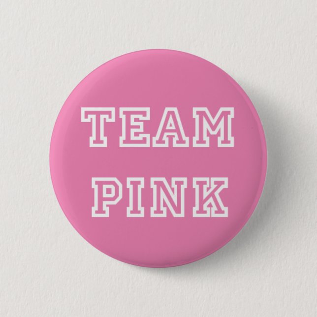 Team Pink Gender Reveal Button (Front)
