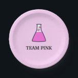 Team Pink Gender Reveal Science Beaker Paper Plates<br><div class="desc">Gender Reveal Science Beaker with Hearts Baby Shower Plates

Great for gender reveal party.

Team Pink

Nerdy and fun!
Pink Version</div>