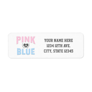 Team PINK or BLUE Gender Reveal Baby Shower Label