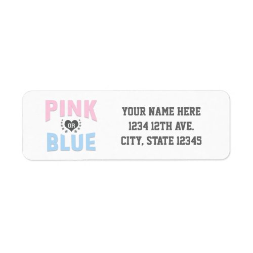 Team PINK or BLUE Gender Reveal Baby Shower Label