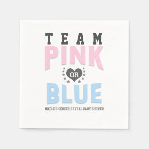 Team PINK or BLUE Gender Reveal Baby Shower Paper Napkins