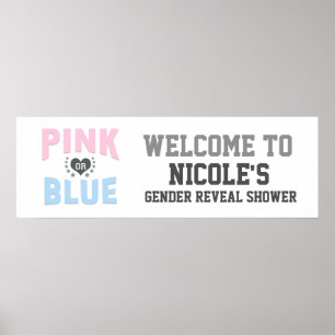 Team PINK or BLUE Gender Reveal Baby Shower Poster