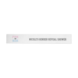 Team PINK or BLUE Gender Reveal Baby Shower Wrap Around Address Label