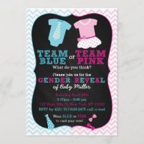 Team Pink or Blue Gender Reveal Invitation