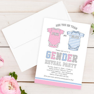 Team Pink or Blue Pastel Gender Reveal Party Invitation