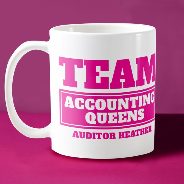 Team pink personalize team and name mug (Creator Uploaded)