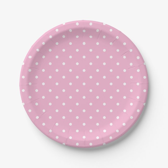 Team Pink Polka Dots Paper Plates (Front)