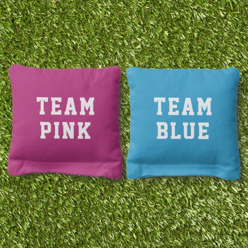 Team Pink Team Blue Baby Gender Reveal Party Cornhole Bags