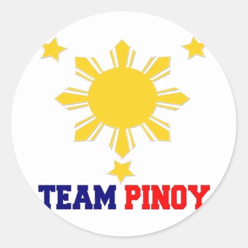 Team Pinoy 3 stars and a Sun Classic Round Sticker