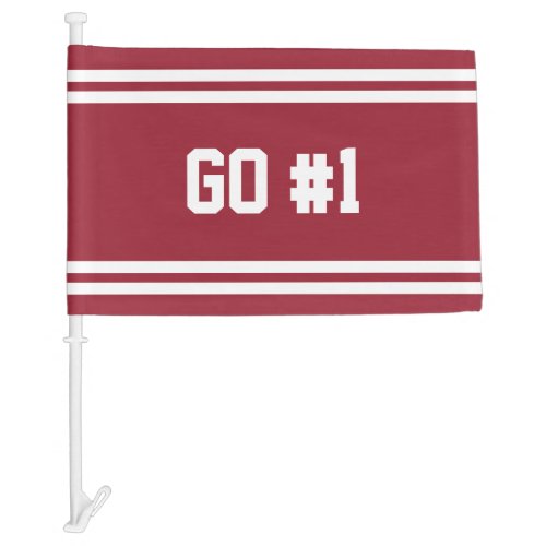 Team Player Red White Stripe Car Flag