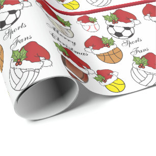 Team Player Sport Balls Christmas Wrapping Paper