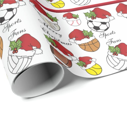 Team Player Sport Balls  Christmas Wrapping Paper