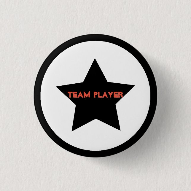 Team Player Star Button Pin (Front)