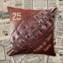 Team, Player's Name and Number Football Pillows
