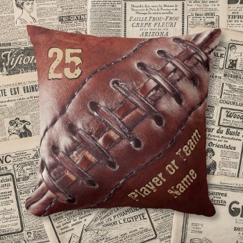 Team  Player's Name And Number Football Pillows by YourSportsGifts at Zazzle