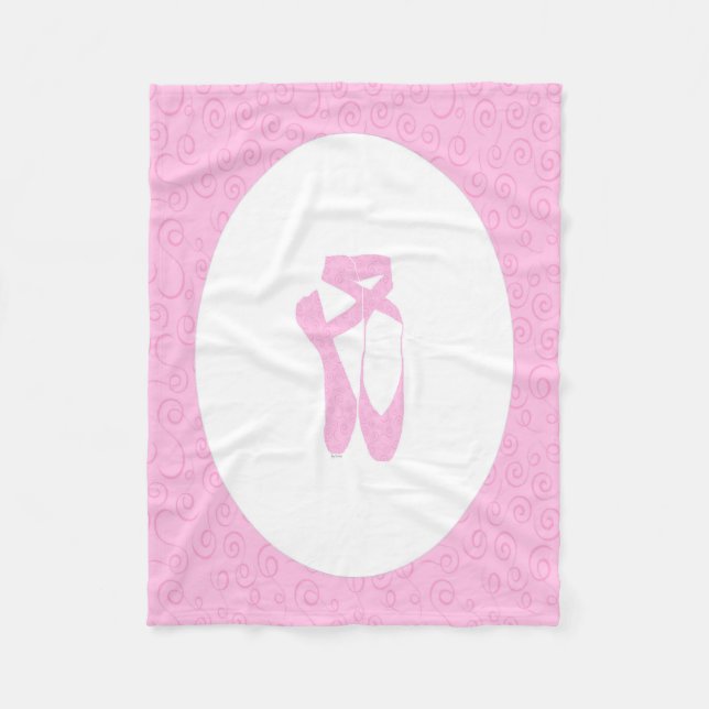 Team Pointe Ballet Candy Curls Pattern Fleece Blanket (Front)