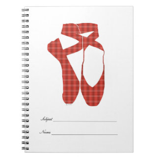 Team Pointe Ballet Red Tartan Notebook