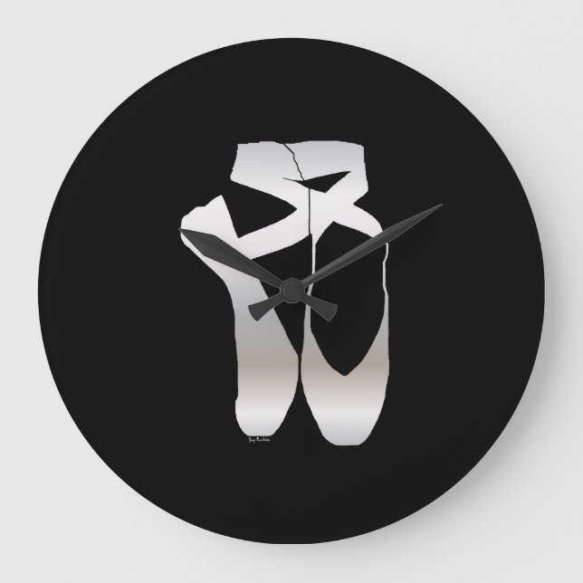 Team Pointe Ballet Silhouette Large Clock (Front)