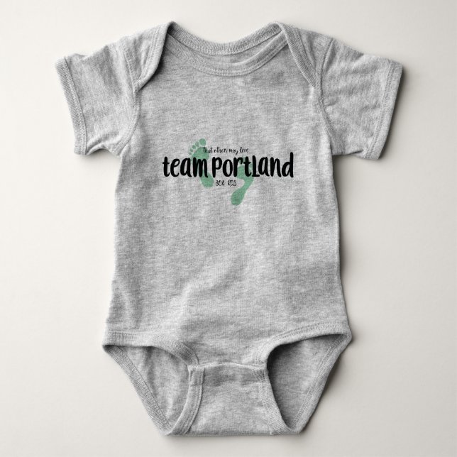 Team Portland baby body suit Baby Bodysuit (Front)