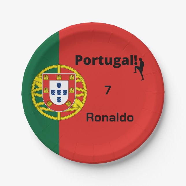 Team Portugal Flag Edition, custom Paper Plates (Front)