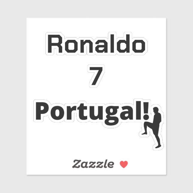 Team Portugal Soccer, your name and number Sticker (Sheet)