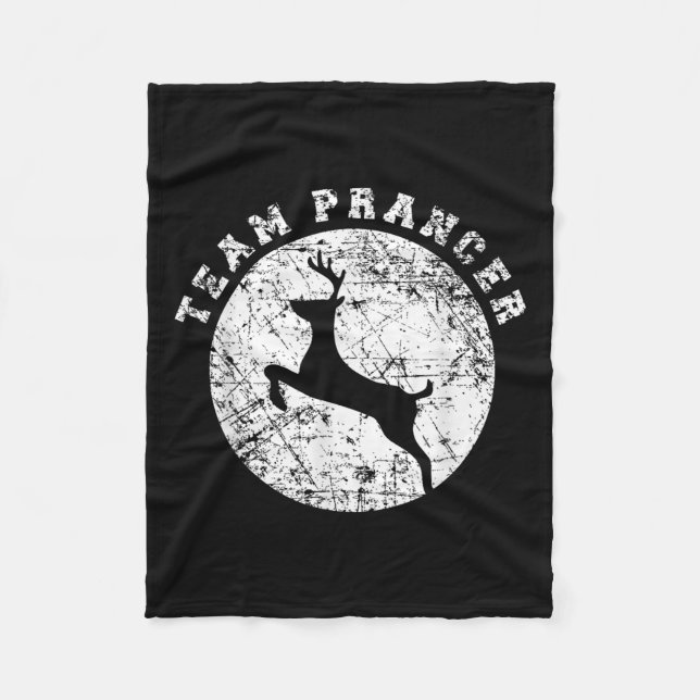 Team Prancer T Shirt, Funny Cute Christmas Gift Ki Fleece Blanket (Front)
